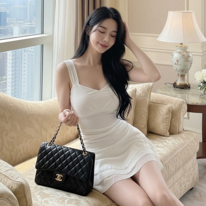 GLAM DIVV BEAM 性感荷葉邊無袖迷你連身裙 AI1580
