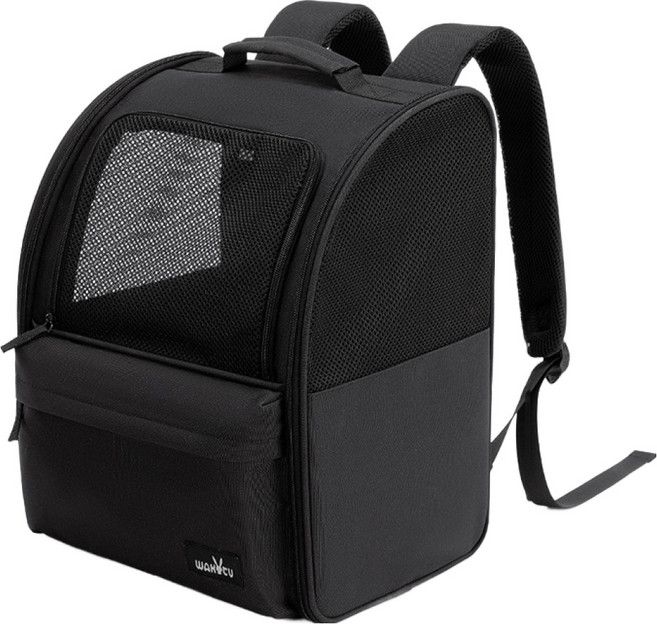 파스텔펫 반려동물 에어메쉬 백팩형 이동가방, 블랙, 1개