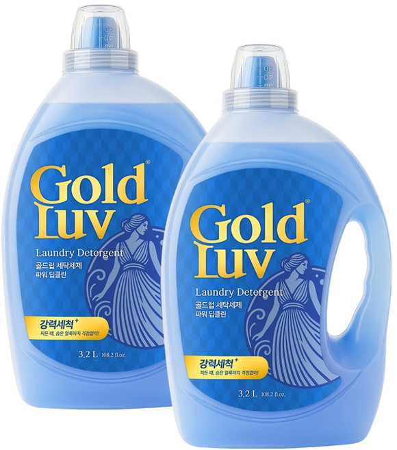 GoldLuv 洗衣精 強力深層潔淨 正裝, 2個, 3.2L