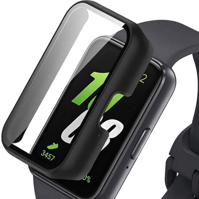 pines 갤럭시 핏 액정보호 풀커버 강화유리 케이스 필름, 블랙 무광, 1개