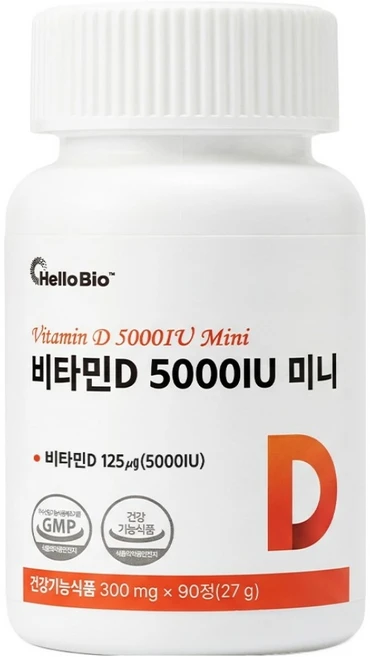 헬로바이오 비타민D 5000IU 미니 27g, 1개, 90정 - 쿠팡