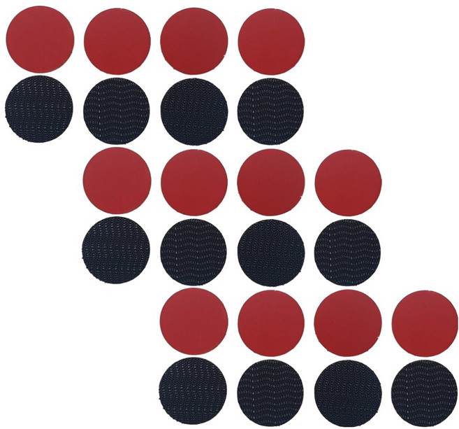 듀얼락 찍찍이 벨크로 블랙 원형 테이프 30mm 8p, 3세트