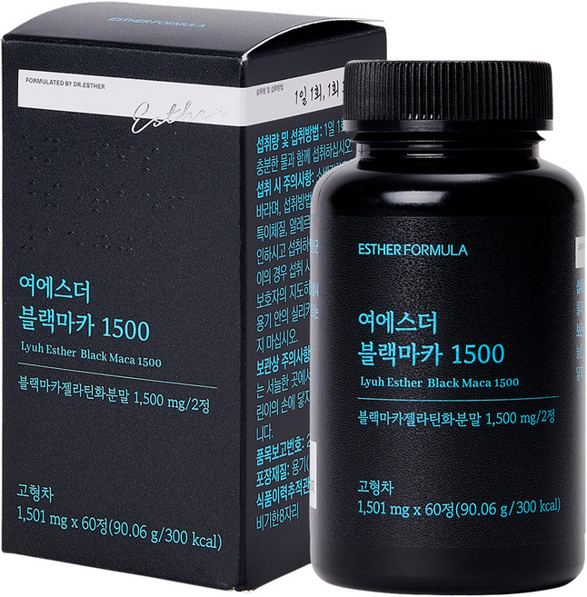 ESTHER FORMULA 呂醫師 黑瑪卡 1500 90.6g, 1個, 60錠