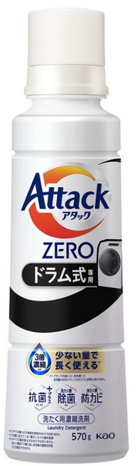 Attack 一匙靈 ZERO 滾筒洗衣機專用濃縮洗衣精, 570g, 1個