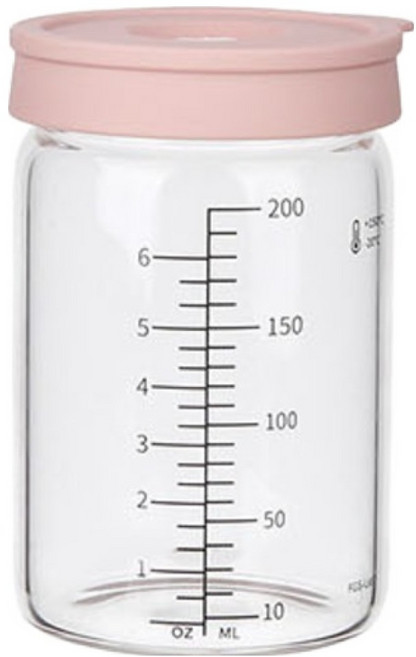 플라라 이지체크 눈금 내열 유리병, 핑크, 1개, 200ml