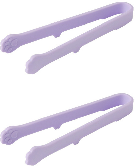 이지실리 실리콘 고양이 발 미니 주방집게 2 x 14.5 cm, 퍼플, 2개