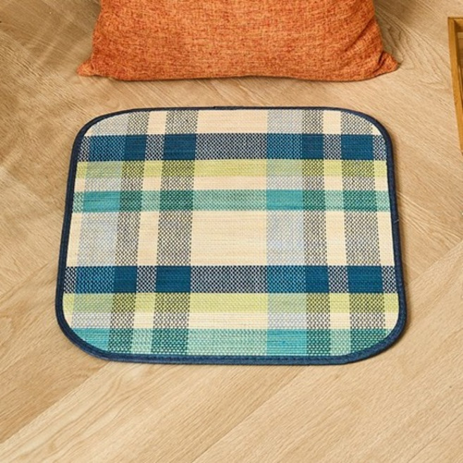 모던하우스 폭신한 대나무 방석, 블루체크