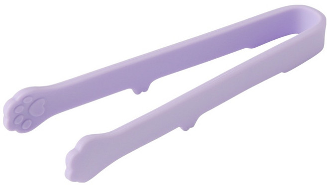 이지실리 실리콘 고양이 발 미니 주방집게 2 x 14.5 cm, 퍼플, 1개