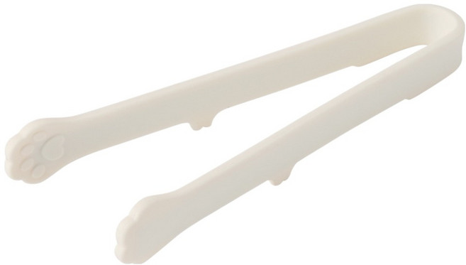 이지실리 실리콘 고양이 발 미니 주방집게 2 x 14.5 cm, 화이트, 1개