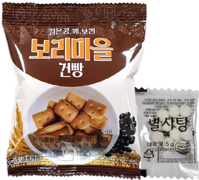 GEUM-PUNG CONFECTIONERY 黑豆芝麻大麥乾餅 30g + 星星糖 5g 組合, 30套
