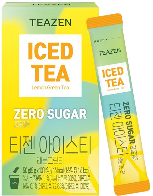티젠 제로슈가 아이스티 레몬그린티, 5g, 1개, 10개입