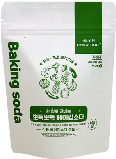 에코위덴 한 알로 끝내는 뽀득뽀득 베이킹소다 코인형 100p, 150g, 1개