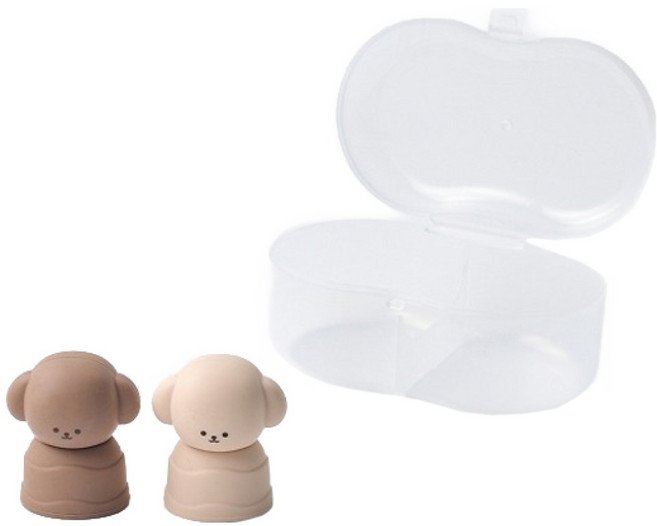 모던하우스 플래티넘 실리콘 흘림방지 파우치 음료 토퍼 2종 + 케이스 세트, 혼합색상, 1세트