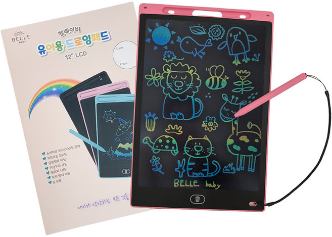 벨베이비 유아용 드로잉패드 자석스마트 스케치보드, 핑크, 1개