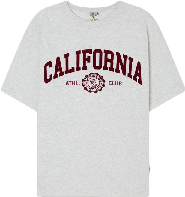 WHO.A.U 男女通用 California 字母印花 寬鬆版型 T恤