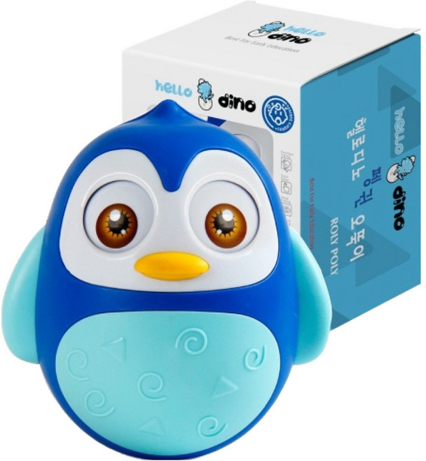 헬로디노 아기 장난감 펭귄 오뚝이, 블루, 1개