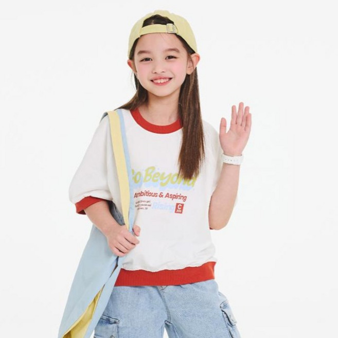 제이키즈 라오 크롭 반팔 맨투맨 J9106