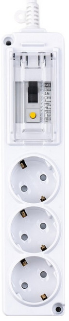 보코 고용량 4000W 누전차단용 멀티탭 3구, 3m, 화이트, 1개