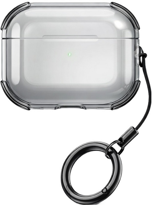 캔모어 에어팟 TPU 범퍼 케이스 + 고리 세트, 검정, 1세트, 에어팟 4세대