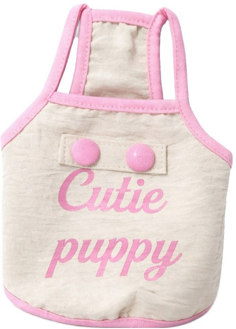 코코스튜디오 반려동물 쿨링 냉감 코코 해피 큐티 스위티 끈나시 티셔츠, 1개, 핑크