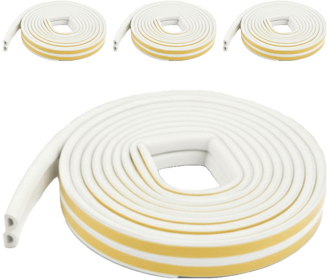 Perfectforyou 고무패킹 문풍지 D형 화이트, 4개