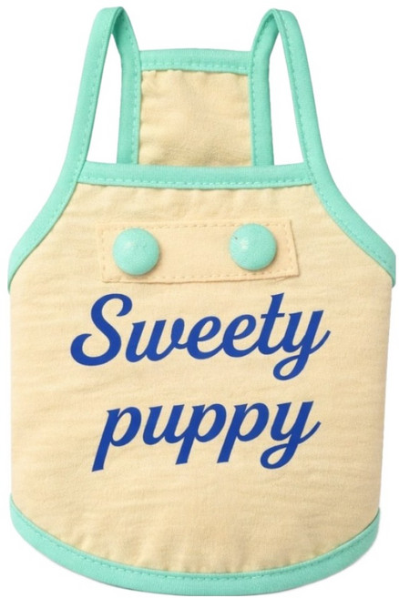 코코스튜디오 반려동물 쿨링 냉감 코코 해피 큐티 스위티 끈나시 티셔츠, 1개, 옐로우