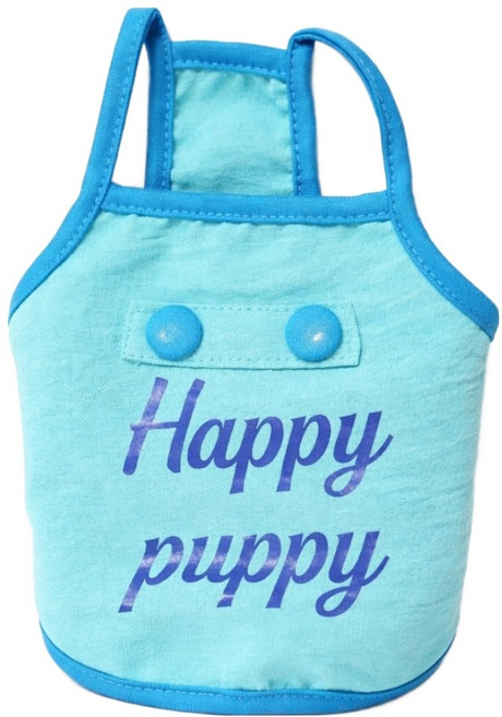 코코스튜디오 반려동물 쿨링 냉감 코코 해피 큐티 스위티 끈나시 티셔츠, 1개, 스카이