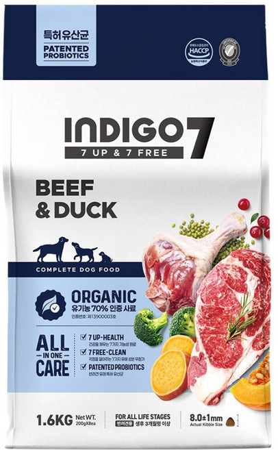 인디고포 세븐 비 포 독 사료, 1.6kg, 1개, 소