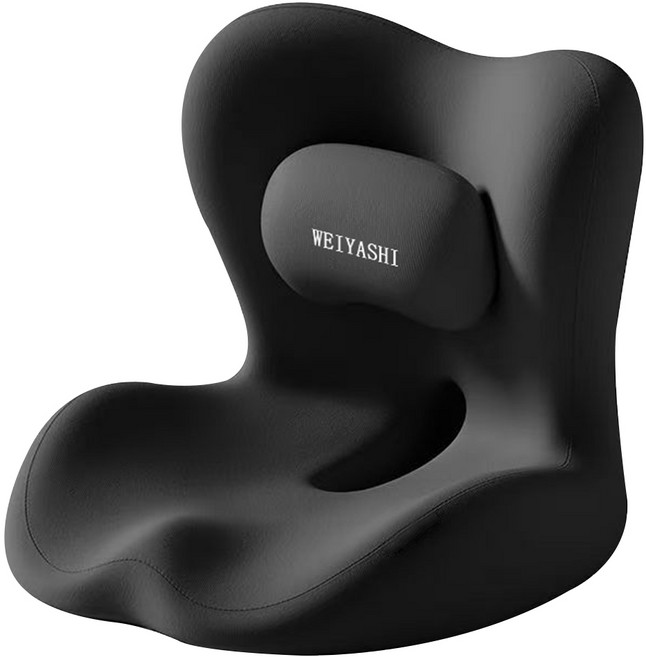 WEIYASHI 可調節凸點護腰一體坐墊, 典雅黑色