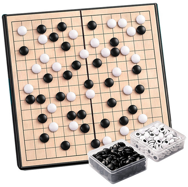 라라해피 자석 휴대용 접이식 바둑판 다양한 사이즈 보드게임 세트 08 B바둑 29 x 29 cm, 혼합색상, 1세트