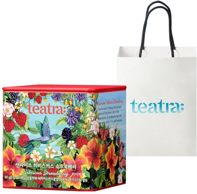 티트라 선라이즈 히비스커스 스트로베리 티 + 쇼핑백, 3g, 1개, 10개입