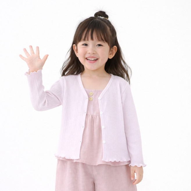 조이멀티 웨이브 시스루 골지 날라리 가디건