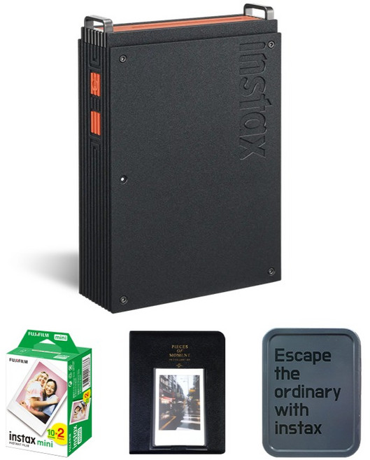 인스탁스 포토프린터 미니링크플러스 + 필름 20p + 마카롱 2단 앨범 + 틴케이스 세트, 블랙(미니링크 플러스),랜덤발송(앨범, 틴케이스), instax mini Link+