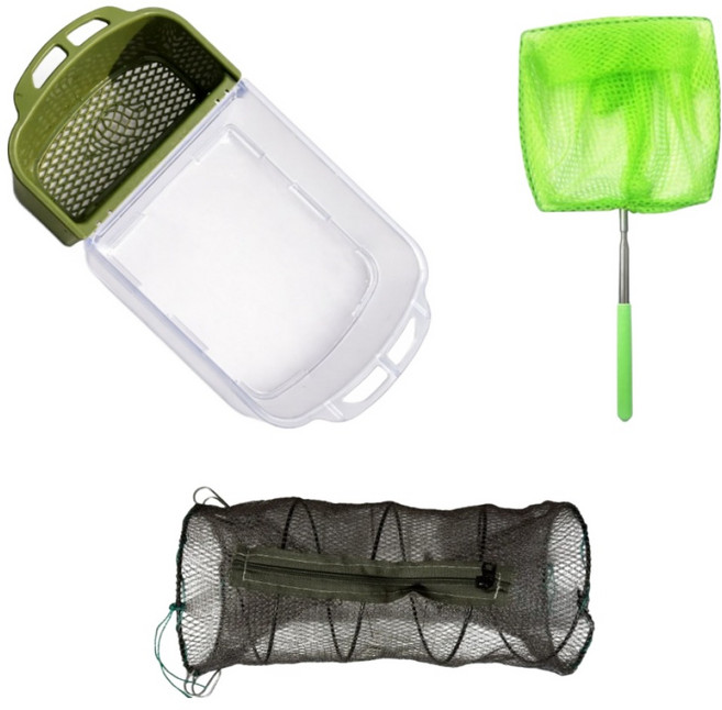 에브리굿 튼튼한 다슬기 채집통 + 채집망 + 어망 세트, 1세트