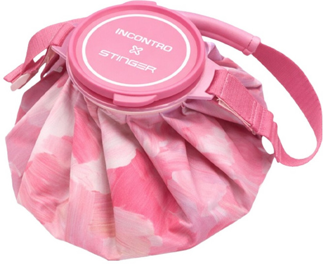 스팅어 빅사이즈 스트랩 냉온겸용 아이스 파우치 FREE(7 x 25 cm) 로즈 피치, FREE(7x25cm), 1개, 2.1L