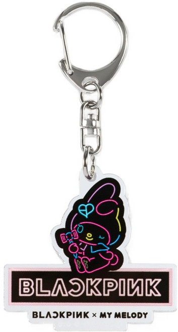 블랙핑크 x 마이멜로디 콜라보레이션 MD 네온 아크릴 키링, Logo, 단품