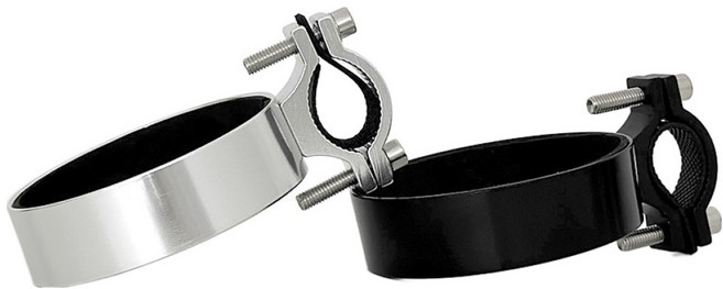 모나코올리브 자전거 핸들바 알루미늄 컵홀더 2종 세트, 실버, 블랙, 1세트