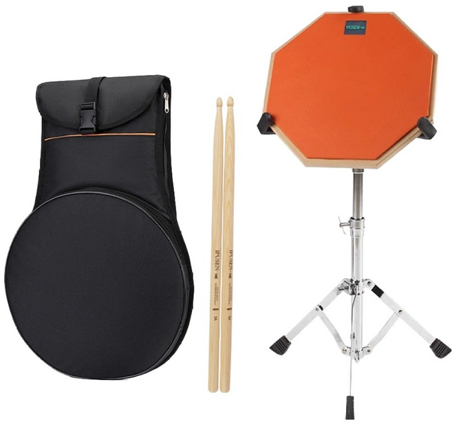 Muziner 訓練練習用鼓練習墊 35cm + 鼓棒 + 包 C款套組