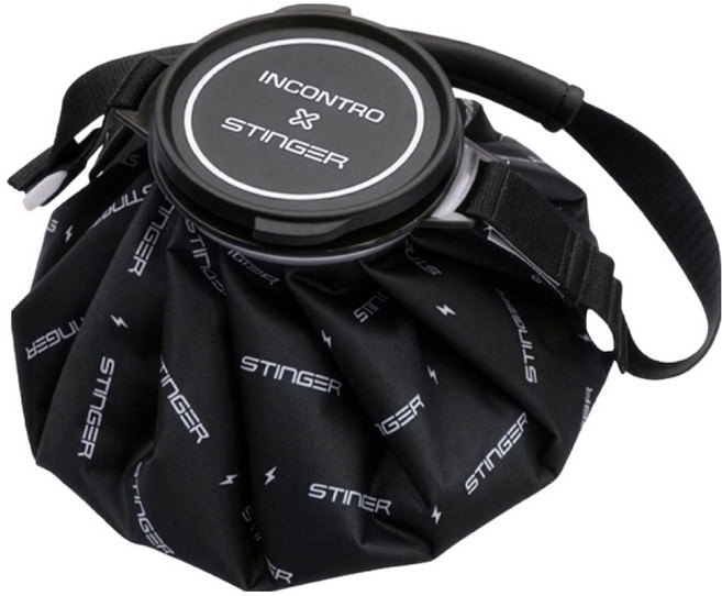 스팅어 빅사이즈 스트랩 냉온겸용 아이스 파우치 FREE(7 x 25 cm) 시그니처 블랙, FREE(7x25cm), 1개, 2.1L