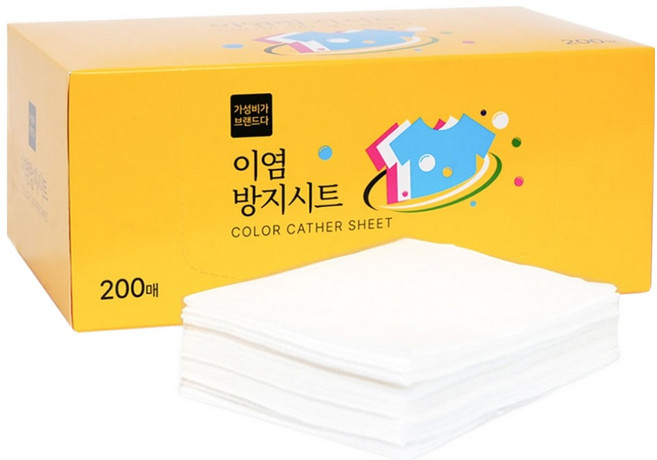 가성비가브랜드다 이염방지 세탁시트 화이트, 1개, 200개입