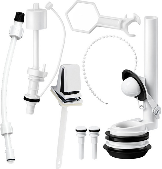 한솔하우스 측면내림형 변기부속품 + 공구 세트, 혼합색상