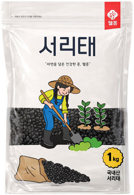 웰콩 국산 서리태, 1kg, 1개