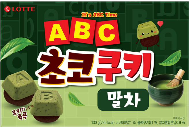 롯데웰푸드 ABC 초코쿠키 말차, 130g, 1개