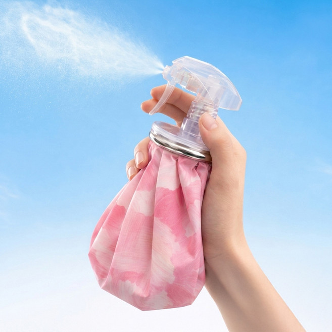 스팅어 냉온겸용 빅사이즈 스트랩 아이스 스프레이 파우치 로즈 피 FREE(7 x 25 cm), FREE(7x25cm), 로즈 피치, 1개, 2.1L