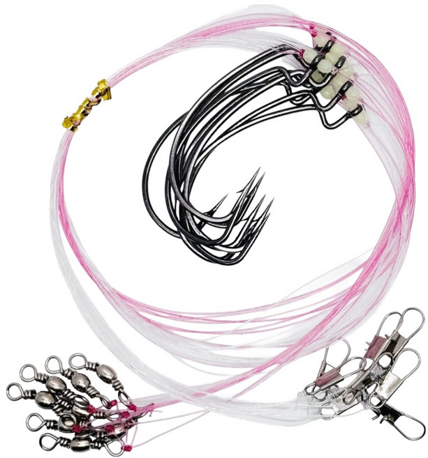 31피싱 선상 광어다운샷 수제 버림봉돌채비 대용량 와이드갭훅, 8개