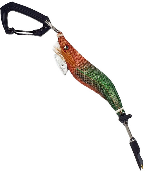 어복 오징어 피빼기 시메칼 네온 18cm, 1개, 레드그린