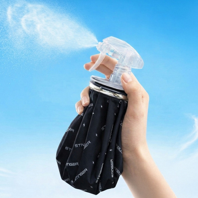 스팅어 냉온겸용 빅사이즈 스트랩 아이스 스프레이 파우치 시그니처 블랙 FREE(7 x 25 cm), FREE(7x25cm), 1개, 2.1L