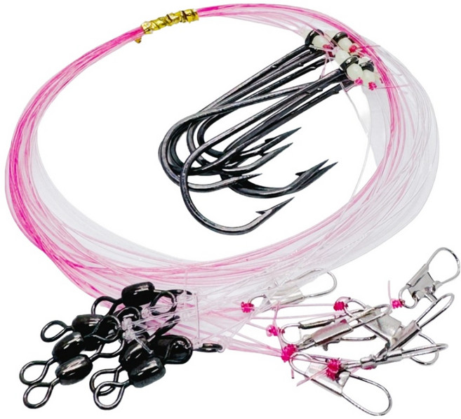 31피싱 선상 광어다운샷 수제 버림봉돌채비 대용량 스트레이트훅, 8개