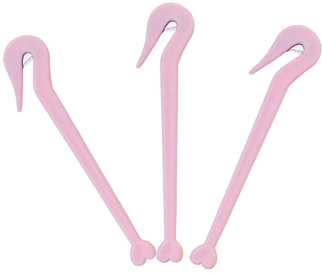 수스다 헤어 이지컷 고무줄 머리끈 제거칼, 3개, 연핑크