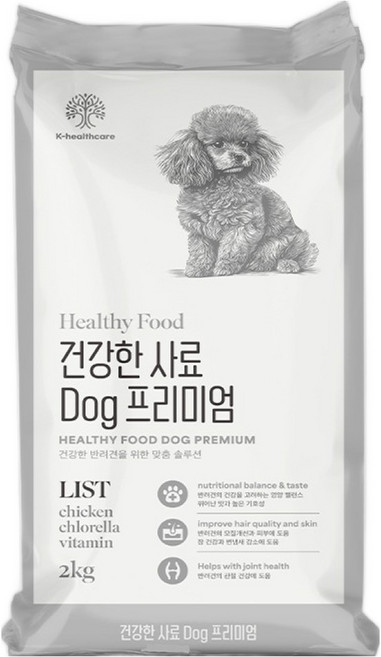 건강한사료 강아지 프리미엄 사료, 1개, 2kg, 닭